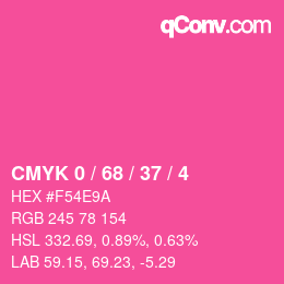 颜色代码: CMYK 0 / 68 / 37 / 4 | qconv.com