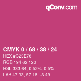 Color code: CMYK 0 / 68 / 38 / 24 | qconv.com