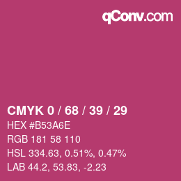 Color code: CMYK 0 / 68 / 39 / 29 | qconv.com