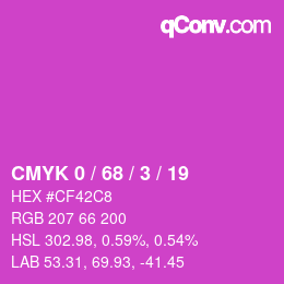 Color code: CMYK 0 / 68 / 3 / 19 | qconv.com