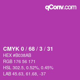 Color code: CMYK 0 / 68 / 3 / 31 | qconv.com