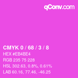 Color code: CMYK 0 / 68 / 3 / 8 | qconv.com