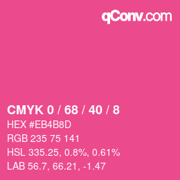 Código de color: CMYK 0 / 68 / 40 / 8 | qconv.com