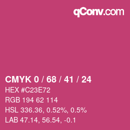 Color code: CMYK 0 / 68 / 41 / 24 | qconv.com