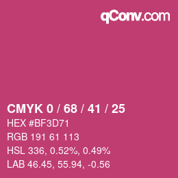 Color code: CMYK 0 / 68 / 41 / 25 | qconv.com