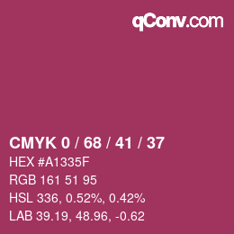 Color code: CMYK 0 / 68 / 41 / 37 | qconv.com