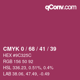 Color code: CMYK 0 / 68 / 41 / 39 | qconv.com