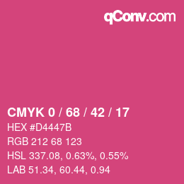 Color code: CMYK 0 / 68 / 42 / 17 | qconv.com
