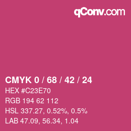 カラーコード: CMYK 0 / 68 / 42 / 24 | qconv.com