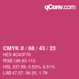 Color code: CMYK 0 / 68 / 43 / 23 | qconv.com