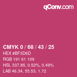 Color code: CMYK 0 / 68 / 43 / 25 | qconv.com