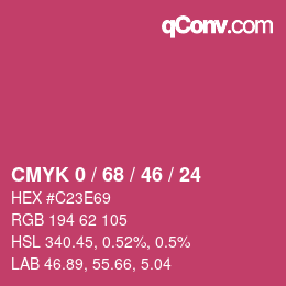 颜色代码: CMYK 0 / 68 / 46 / 24 | qconv.com