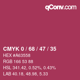 Código de color: CMYK 0 / 68 / 47 / 35 | qconv.com