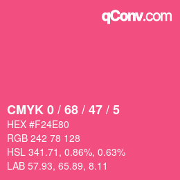 Color code: CMYK 0 / 68 / 47 / 5 | qconv.com
