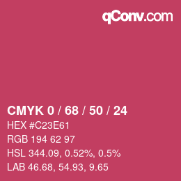 Color code: CMYK 0 / 68 / 50 / 24 | qconv.com