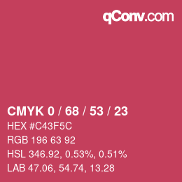 Color code: CMYK 0 / 68 / 53 / 23 | qconv.com