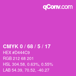 Color code: CMYK 0 / 68 / 5 / 17 | qconv.com