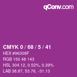 Color code: CMYK 0 / 68 / 5 / 41 | qconv.com