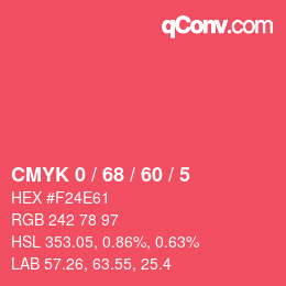 Color code: CMYK 0 / 68 / 60 / 5 | qconv.com