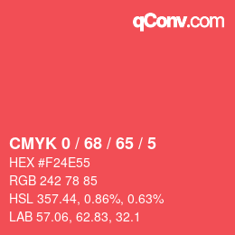 Color code: CMYK 0 / 68 / 65 / 5 | qconv.com