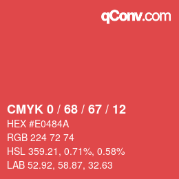 Color code: CMYK 0 / 68 / 67 / 12 | qconv.com