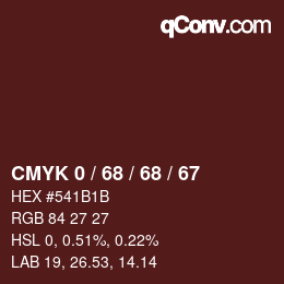Color code: CMYK 0 / 68 / 68 / 67 | qconv.com