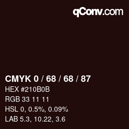 Color code: CMYK 0 / 68 / 68 / 87 | qconv.com