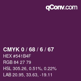 Color code: CMYK 0 / 68 / 6 / 67 | qconv.com