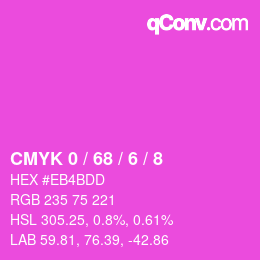 Color code: CMYK 0 / 68 / 6 / 8 | qconv.com