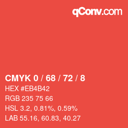 Color code: CMYK 0 / 68 / 72 / 8 | qconv.com