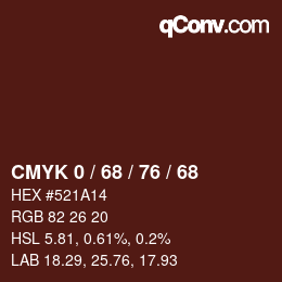 Color code: CMYK 0 / 68 / 76 / 68 | qconv.com