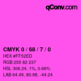 颜色代码: CMYK 0 / 68 / 7 / 0 | qconv.com