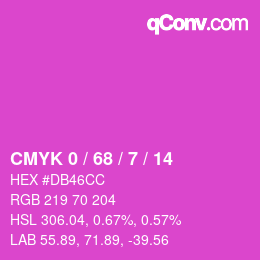 カラーコード: CMYK 0 / 68 / 7 / 14 | qconv.com