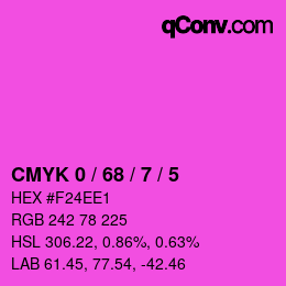 颜色代码: CMYK 0 / 68 / 7 / 5 | qconv.com