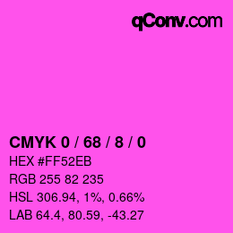 カラーコード: CMYK 0 / 68 / 8 / 0 | qconv.com