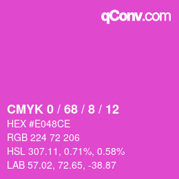 Color code: CMYK 0 / 68 / 8 / 12 | qconv.com