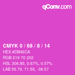 カラーコード: CMYK 0 / 68 / 8 / 14 | qconv.com
