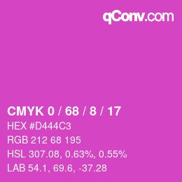 Color code: CMYK 0 / 68 / 8 / 17 | qconv.com