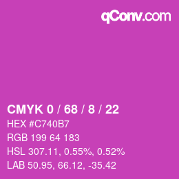 Color code: CMYK 0 / 68 / 8 / 22 | qconv.com