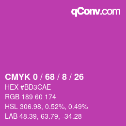 颜色代码: CMYK 0 / 68 / 8 / 26 | qconv.com