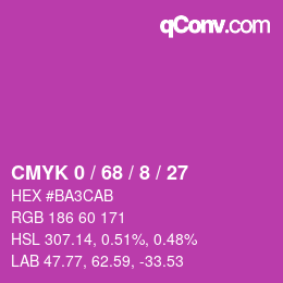 颜色代码: CMYK 0 / 68 / 8 / 27 | qconv.com