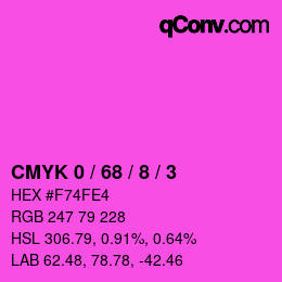 Color code: CMYK 0 / 68 / 8 / 3 | qconv.com