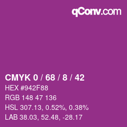 颜色代码: CMYK 0 / 68 / 8 / 42 | qconv.com