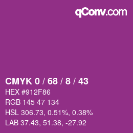 Color code: CMYK 0 / 68 / 8 / 43 | qconv.com