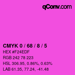 Color code: CMYK 0 / 68 / 8 / 5 | qconv.com