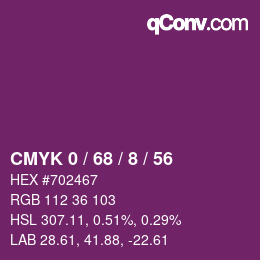 Color code: CMYK 0 / 68 / 8 / 56 | qconv.com