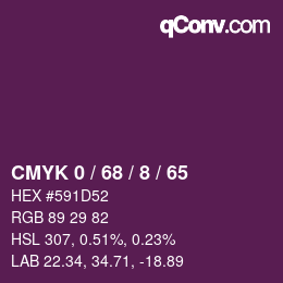 Color code: CMYK 0 / 68 / 8 / 65 | qconv.com