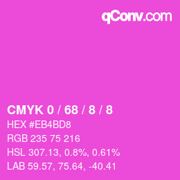 Color code: CMYK 0 / 68 / 8 / 8 | qconv.com