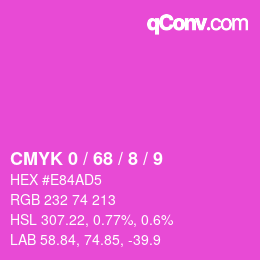 Color code: CMYK 0 / 68 / 8 / 9 | qconv.com