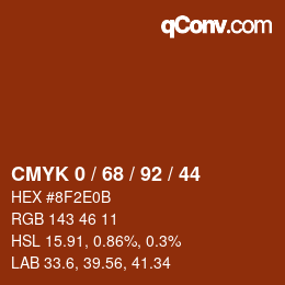 颜色代码: CMYK 0 / 68 / 92 / 44 | qconv.com